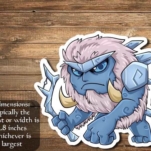 Isu the Abominable sticker- perfect for Deck boxes, laptops, journals, planners+ by Mega chibi