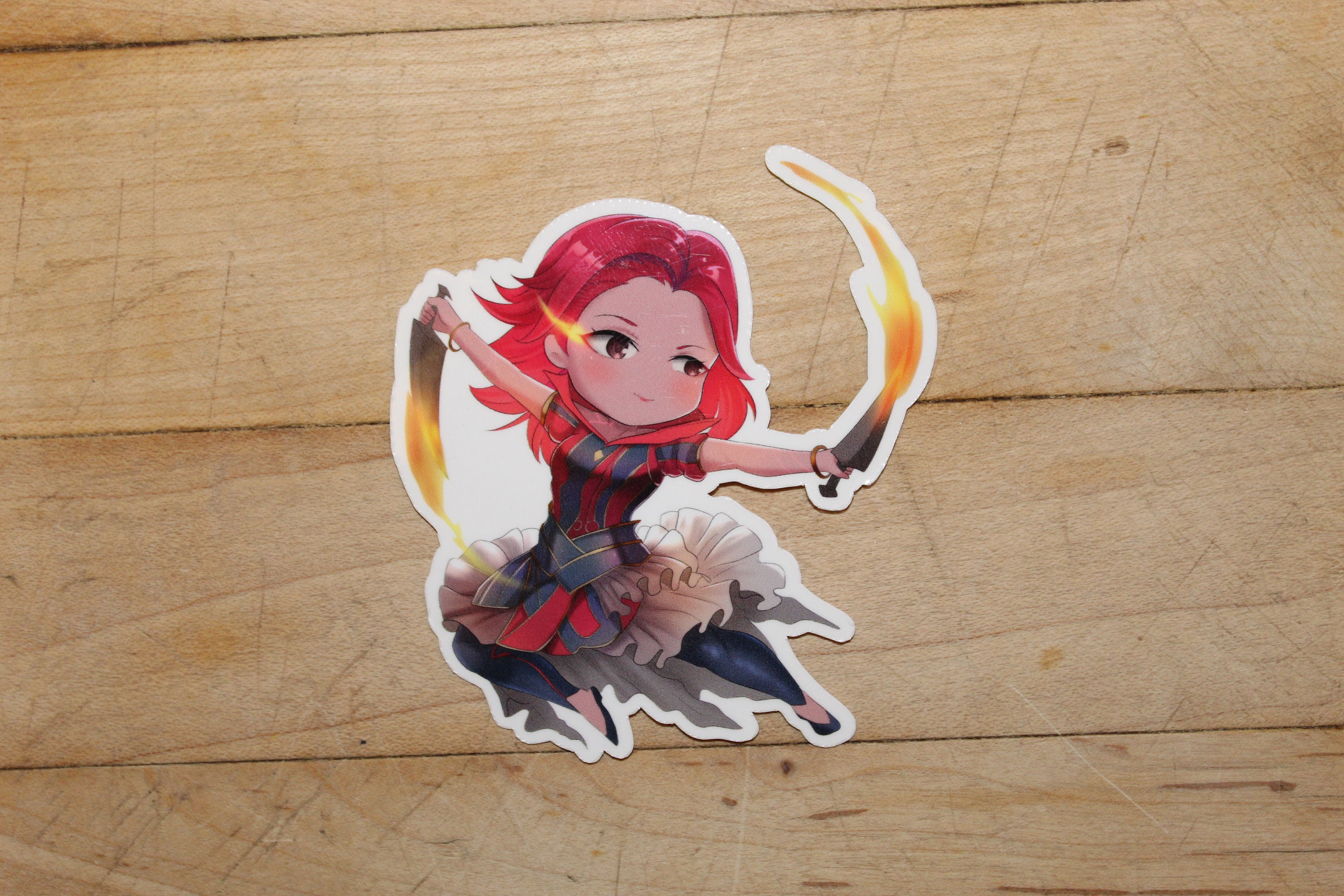 Rionya, Fire Dancer Sticker - Decals perfect for Deck boxes,  s, laptops, journals, planners+ by Mega Chibi