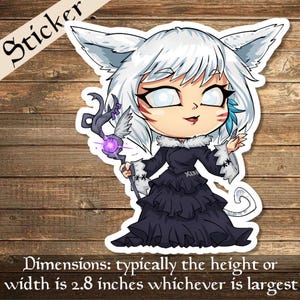 Y&#39;shtola, Nights Blessed Deck Box Sticker- perfect for Deck boxes, laptops, journals, planners+ by Mega chibi