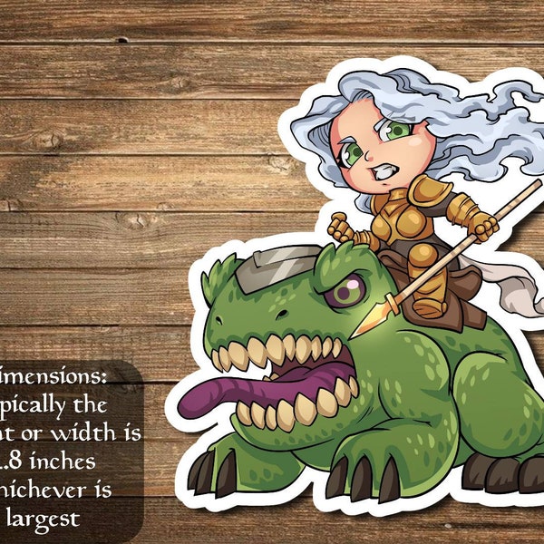 Thalia and The Gitrog Monster sticker Inspired by Magic- perfect for Deck boxes, laptops, journals, planners+ by Mega chibi