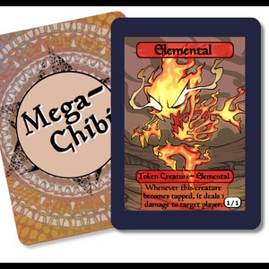 Elemental- 1-1 Fähigkeit Token Chibi Singles für Alter Art Proxy in Edh, Standard, Kommandant, Vintage und Modern
