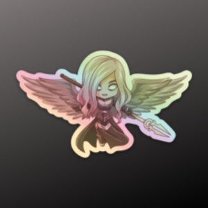 Holografischer Avacyn-Aufkleber Inspiriert von Magic the Gathering - Abziehbilder, perfekt für Deckboxen, Laptops, Journals, Planner+ von Mega chibi