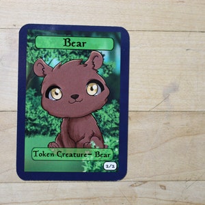 2/2 Bear token chibi single per alter art proxy in Edh, standard, comandante, vintage e moderno