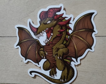The Ur Dragon Sticker- Decals perfect for Deck boxes,  s, laptops, journals, planners+ by Mega Chibi