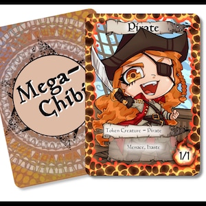 Pirate 1-1 - Jeton Hâte-Menace-Créature - Taille standard du JCC pour Magic pour représenter vos jetons de deck avec style. Embellissez votre champ de bataille