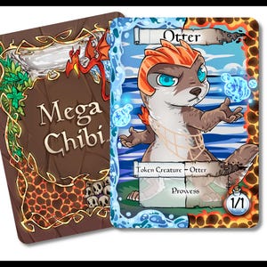 Otter - 1n1 - Prowess - RU Token - Taille standard du TCG pour Magic pour représenter les jetons de votre deck avec style. Embellissez votre champ de bataille