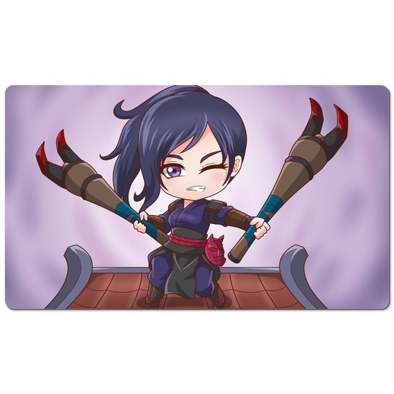 Yuriko Chibi Playmat- Perfect Card to Table Barrier for Playing Cards-  Great for Mtg (magic the Gathering) by Mega Chibi - Etsy