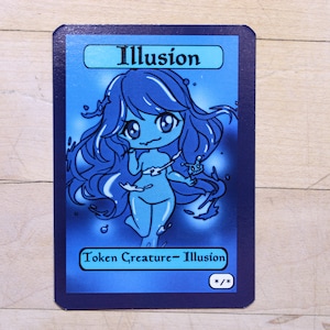 MTG */* Illusion Token singles  alter art, Edh,standard,commander,vintage,and modern-cute af-mega chibi