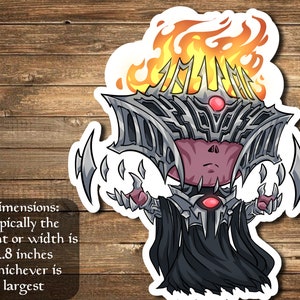 Sauron, the Dark Lord sticker Inspired by Magic- perfect for Deck boxes, laptops, journals, planners+ by Mega chibi
