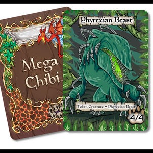 Bête phyrexiane - 4n4 - G (jeton) - Taille standard du JCC pour que Magic représente les jetons de votre deck avec style. Embellissez votre champ de bataille