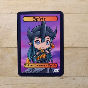 3/2 spirit  Chibi-Styled singles Tokens Mtg inspired- Perfect for using as creature tokens in game