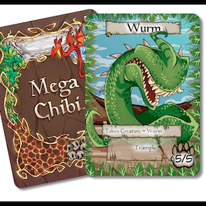 Wurm - 5n5 - Piétinement - G Token - Taille standard du TCG pour que Magic représente vos jetons de deck avec style. Embellissez votre champ de bataille