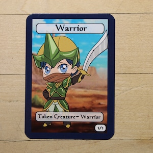 1/1/ warrior token chibi singles for  alter art proxy in Edh,standard,commander,vintage,and modern
