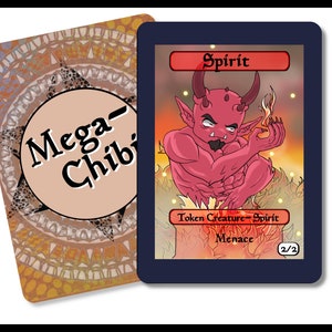 Spirit 2-2 Menace Token singles for  alter art, Edh,standard,commander,vintage,and modern-cute af-mega chibi