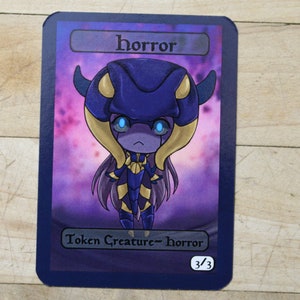 3/3 horror Token singles for  alter art proxy in Edh,standard,commander,vintage,and modern that are cute af!