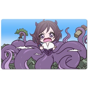 Mtg Playmat featuring Chibi Lady Emrakul (If It Was A Girl Eldrazi Of Course...) Mtg (Magic The Gathering) ispirato Mega Chibi