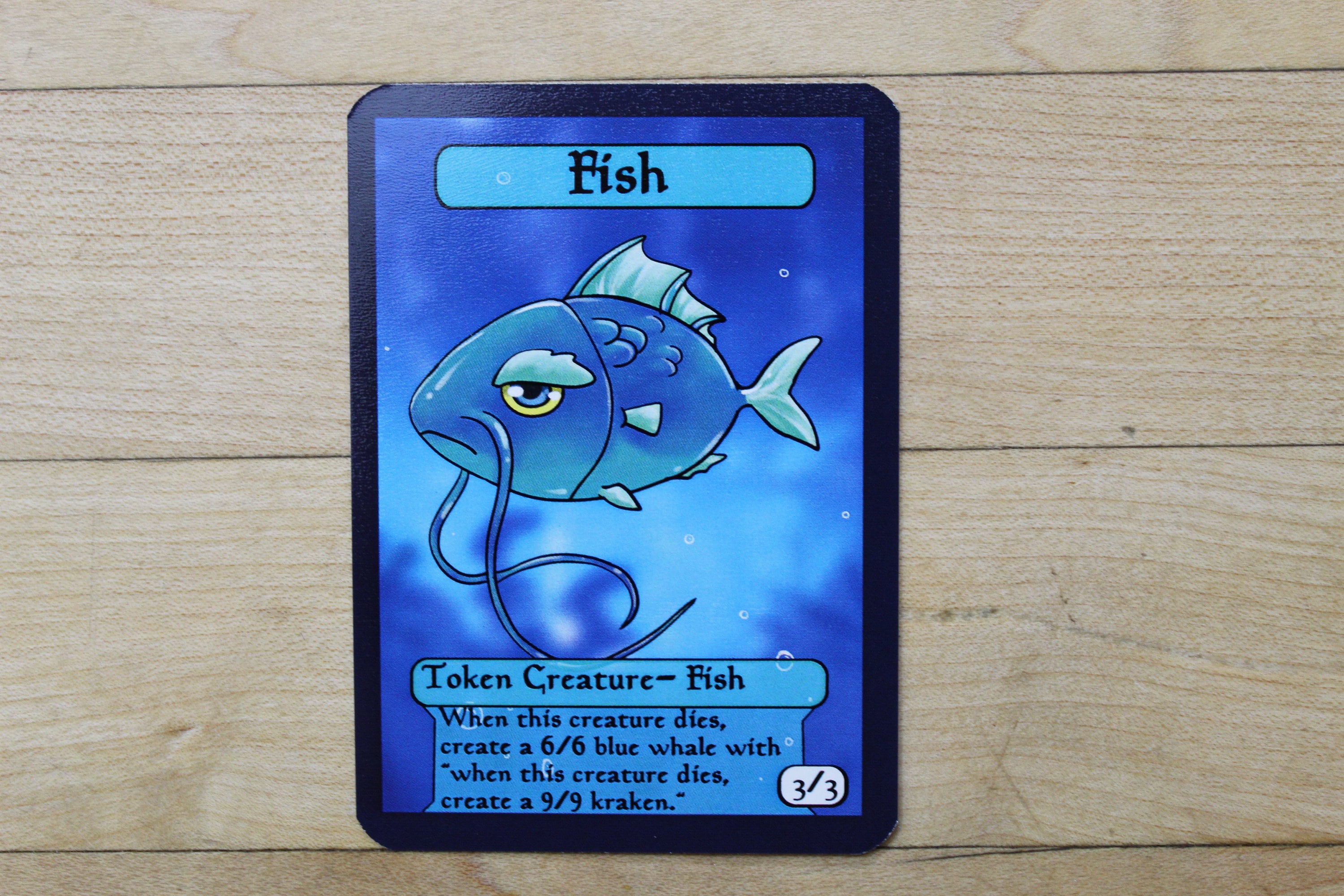 3/3 Fish Chibi-styled Singles Tokens Mtg Inspired- Perfect for