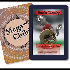 Smoke Blessing Token singles for  alter art, Edh,standard,commander,vintage,and modern-cute af-mega chibi