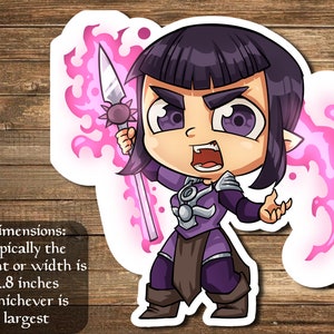 Shadowheart Dark Justiciar sticker Inspired by Magic- perfect for Deck boxes, laptops, journals, planners+ by Mega chibi