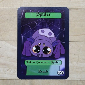 Spider Chibi-Styled Singles Tokens "M-21" inspirado em Mtg - Perfeito para usar como tokens de criatura no jogo