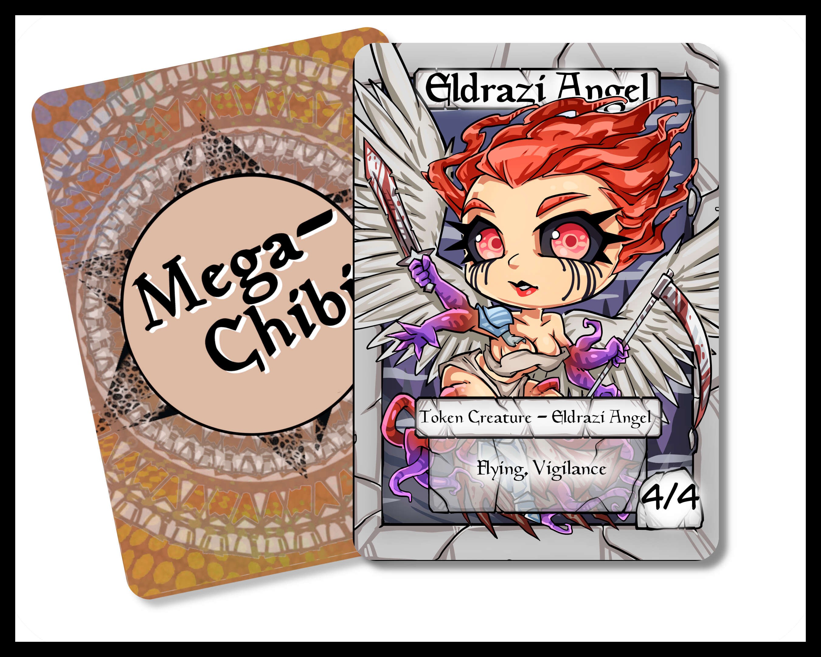 Eldrazi Angel - 4-4 -flying Creature Token- TCG Standard Size for