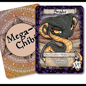 Snake - 1-1 - Deathtouch Token - Tamanho padrão do TCG para Magic para representar os tokens do seu deck com estilo. Embeleze seu campo de batalha