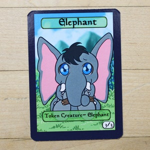3/3 Elephant Token singles para alter art proxy en Edh, estándar, comandante, vintage y moderno que son lindos af!