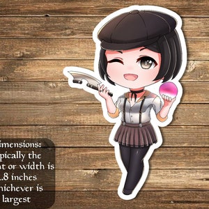 Adesivo Vazi Keen Negotiator - perfetto per scatole di mazzi, laptop, diari, pianificatori+ di Mega chibi