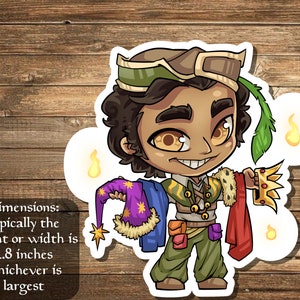 Gylwain, Casting Director sticker- perfect for Deck boxes, laptops, journals, planners+ by Mega chibi