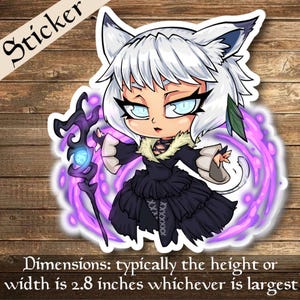 Y&#39;shtola, Night&#39;s Blessed 2 Sticker Deck Box Sticker- perfect for Deck boxes, laptops, journals, planners+ by Mega chibi