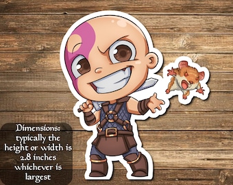 Minsc and Boo Timeless Heroes- Decals Perfect for Deck Boxes, S