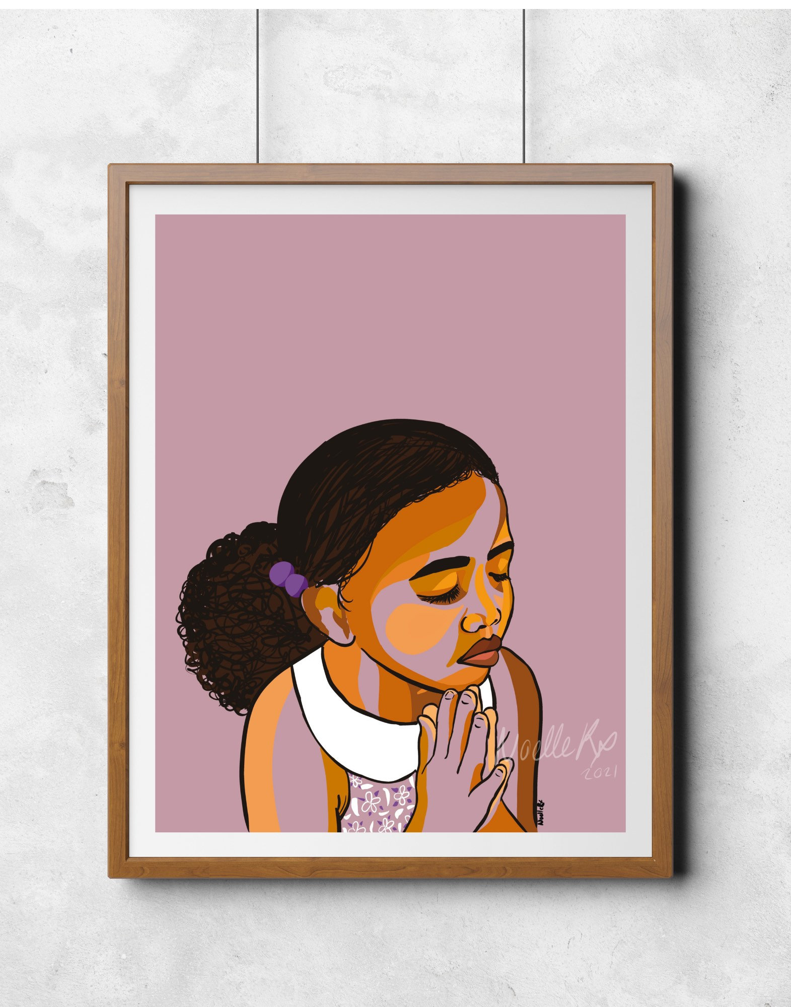 Praying Girl Print Little Black Girl Praying African Etsy