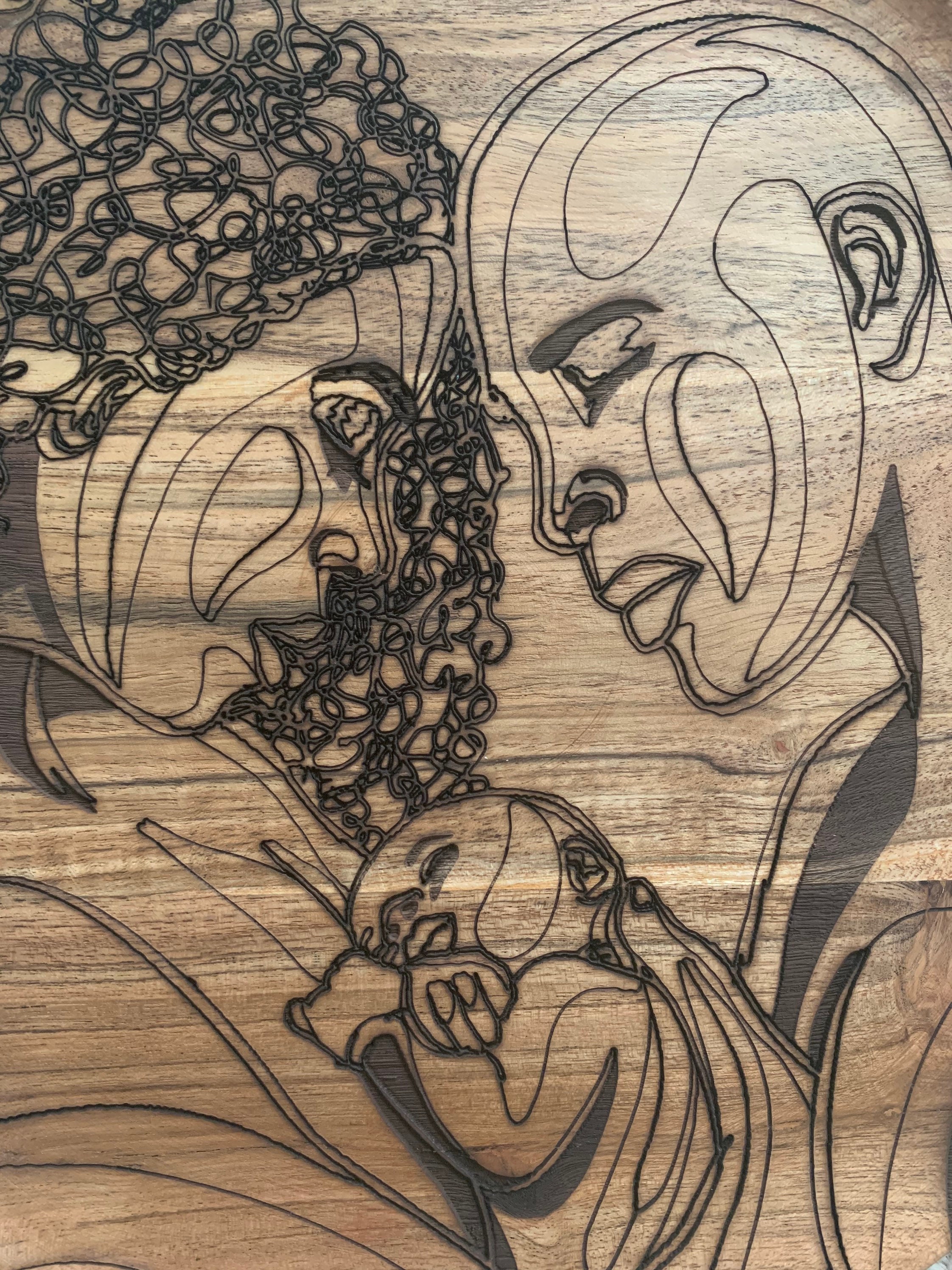 Round Wall Decor African American Family Art Black Family Etsy