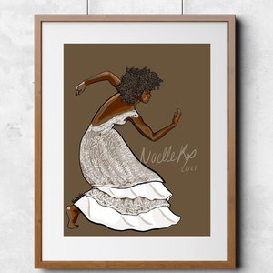 African American Dancer Portrait | Modern Dance | Black Art | Dancer | Original Afro American Wall Art | African American Art