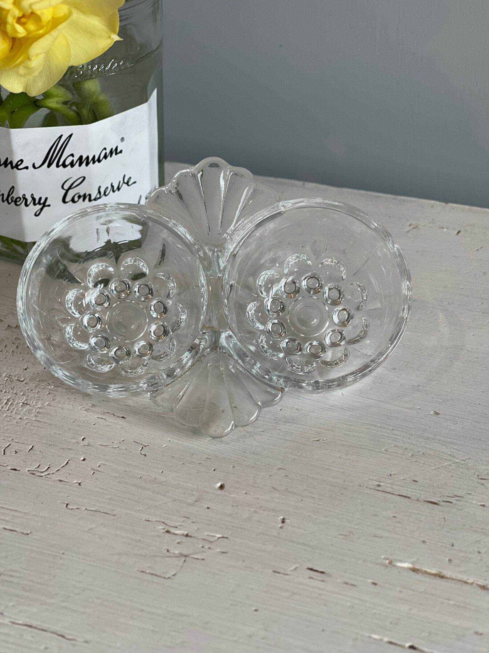 Vintage Pressed Glass Double Egg Cup Egg Holder Eggs Boiled Etsy