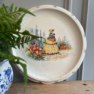 Falcon Ware Crinoline Lady Bread Plate, Cake Plate, China Platter, Vintage China, Vintage Plate, Early 1900’s