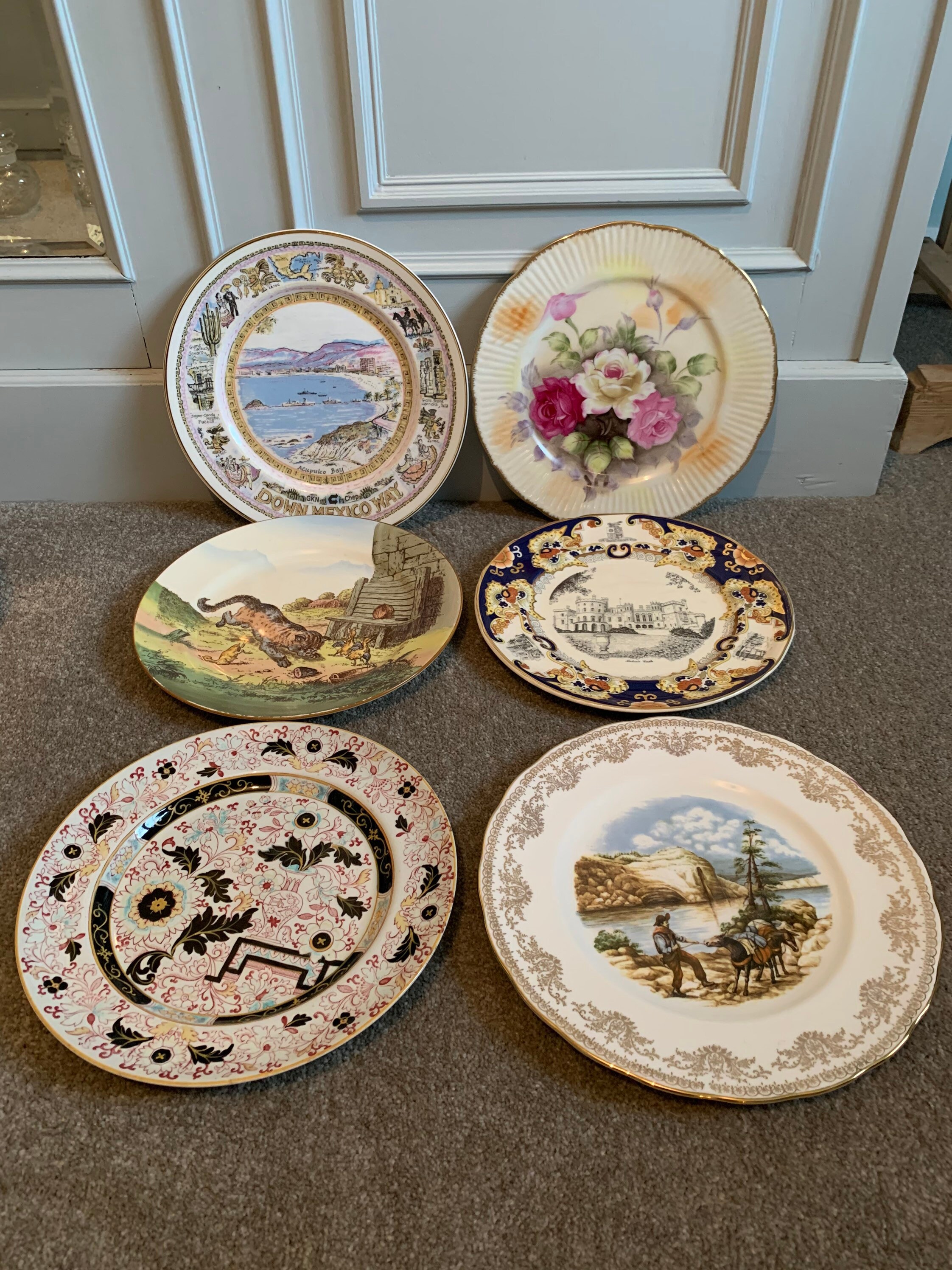 Set of 6 Vintage Wall Plates Wall Decor Eclectic Decor Cat Etsy