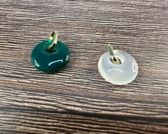 15 mm Agat Go Go-munkberlock, 24k guld pvd