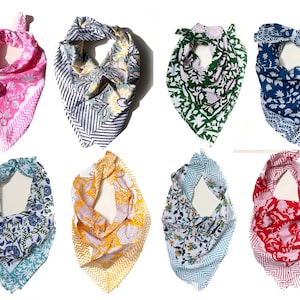 10 bandane unisex in puro cotone assortite, con stampa a mano, foulard, benda, copriviso con stampa floreale, regalo per animali domestici