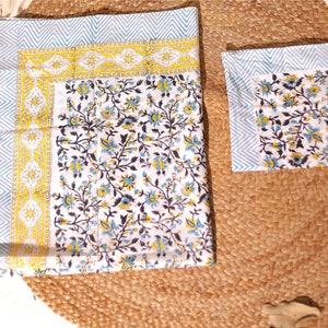 Pareo in puro cotone per donna, sarong indiano fatto a mano con bandana, mini sciarpa, motivo floreale stampato, regalo per lei