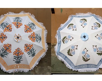 Handmade Indian Wedding Umbrella Set: Decorative Cotton Parasols