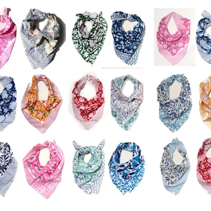 Bandane unisex in puro cotone assortite, stampate a mano, con stampa floreale, per la testa, con benda sugli occhi, come regalo per animali domestici.