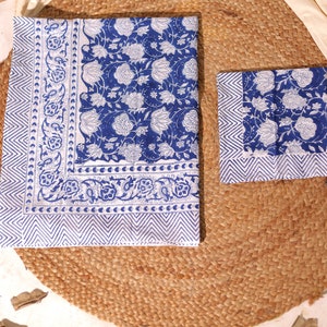 Sarong indiano fatto a mano con bandana blu, mini sciarpa, motivo floreale stampato, pareo in puro cotone per donna, copricostume, regalo per lei
