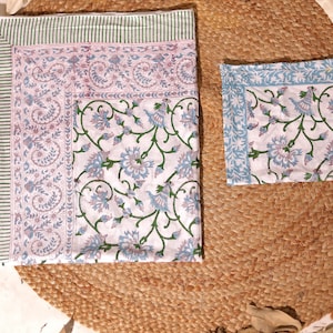 Pareo in puro cotone per donna, fatto a mano a mano, sarong indiano con bandana, mini sciarpa, motivo floreale stampato, regalo per lei, rosa