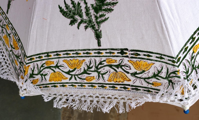 Canvas Wedding Umbrella Parasol Indian Decorative Handmade Cotton Party Decor Garden Umbrellas Indian Traditional image 4