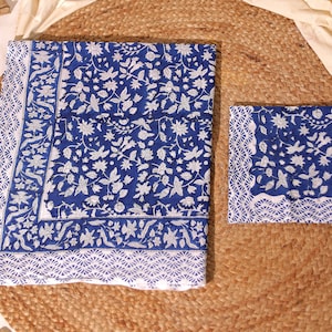 Sarong indiano fatto a mano con bandana blu, mini sciarpa, motivo floreale stampato, pareo in puro cotone per donna, copricostume, regalo per lei