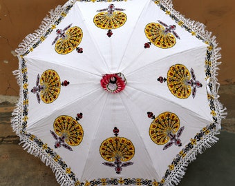 Handmade Indian Wedding Parasol, Decorative Cotton Umbrella