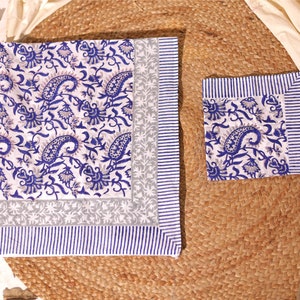 Sarong indiano blu fatto a mano con mini sciarpa bandana stampata con motivo floreale Pareo in puro cotone per donna Copricostume Regalo per lei