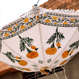 Canvas Wedding Umbrella Parasol Indian Decorative Handmade Cotton Party Decor Garden Umbrellas Indian Traditional image 3
