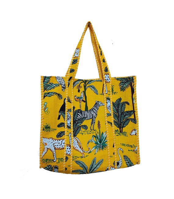 Wiederverwendbare Baumwoll-Leinen-Tragetasche Mit Blumenmuster – Große Umhängetasche Für Strand & Einkaufen